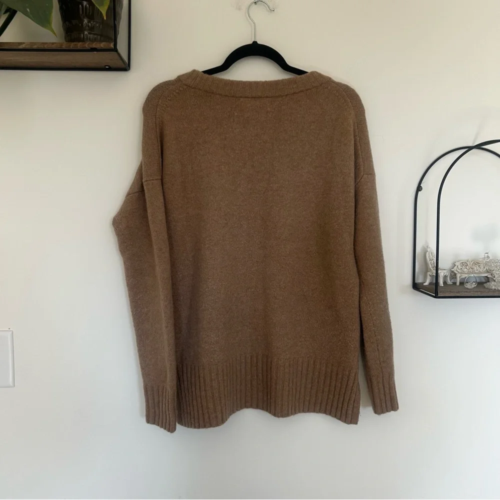 J.Crew Camel Oversized Crewneck‎ Sweater in Super Soft Yarn Wool Alpaca Size XS